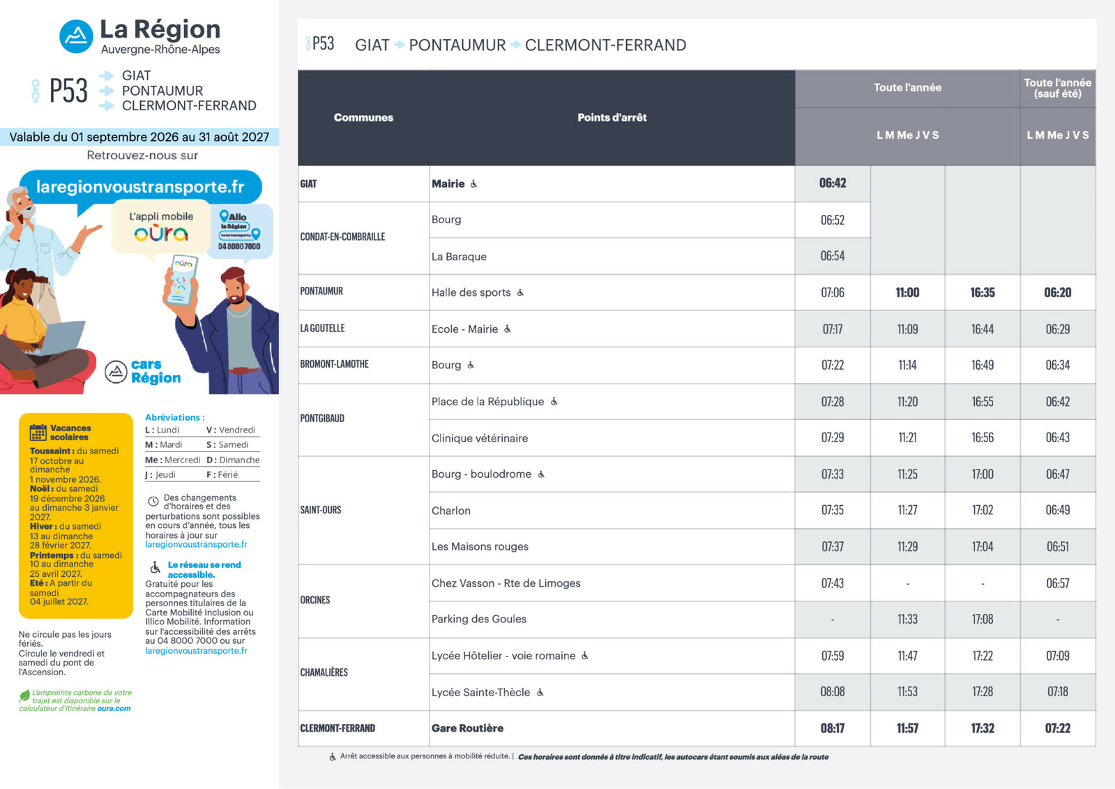 Horaires